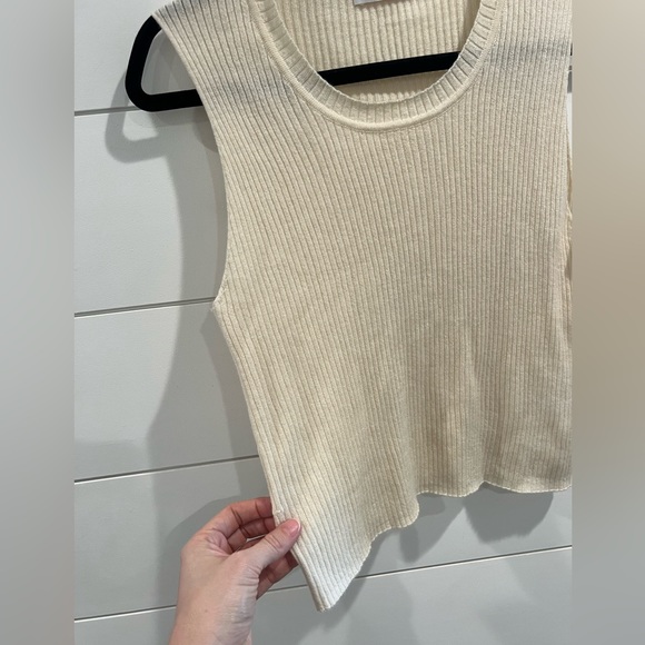 Sablyn cashmere ivory ribbed Angie tank - Picture 4 of 7